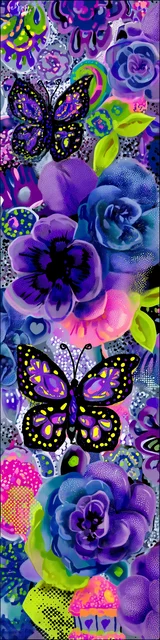 Free colorful bookmark with gorgeous purple floral artwork